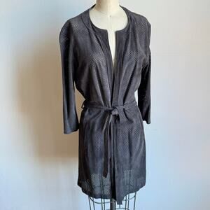 SARACENO BELLAGIO Suede Mesh Belted Cardigan